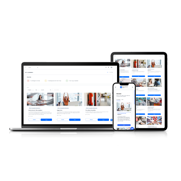 Complete training anytime, flexibly on desktop, tablet, or smartphone.